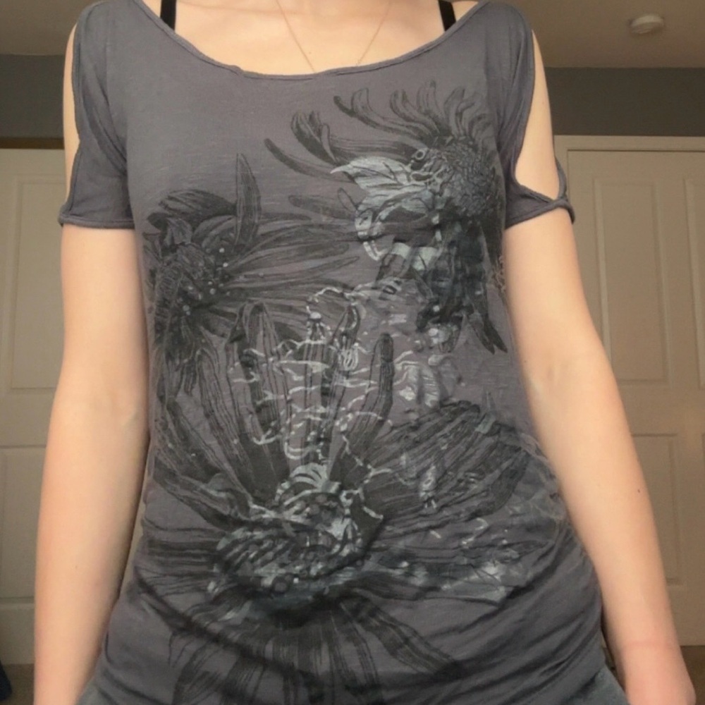 Vanity Charcoal Floral Women's Tee